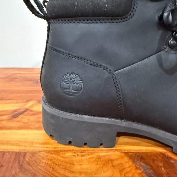 Timberland Ellendale Water Resistant Mid Lace-Up Black Leather Boots - Picture 3 of 9